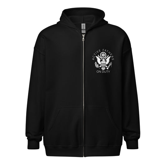 Active Fathers on Duty -Unisex heavy blend zip hoodie