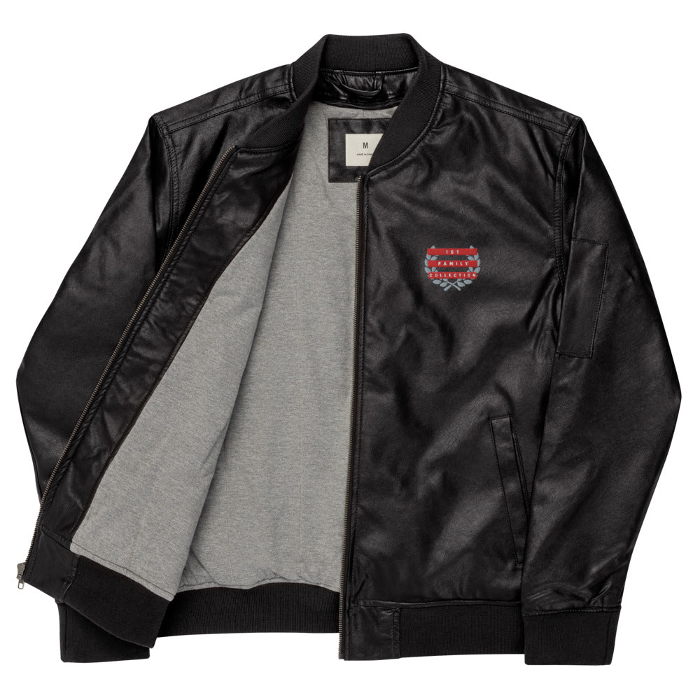 1ST FAM CLOTHING COLLECTION Leather Bomber Jacket