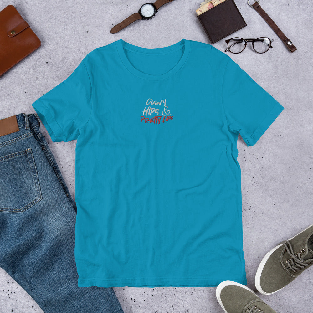Curvy Hips and Pretty Lips- Short-Sleeve Unisex T-Shirt